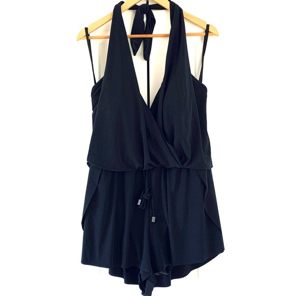 $178 Magicsuit Bianca One Piece Suit Halter Romper Swimsuit Black Shorts Size 16 - Picture 8 of 8